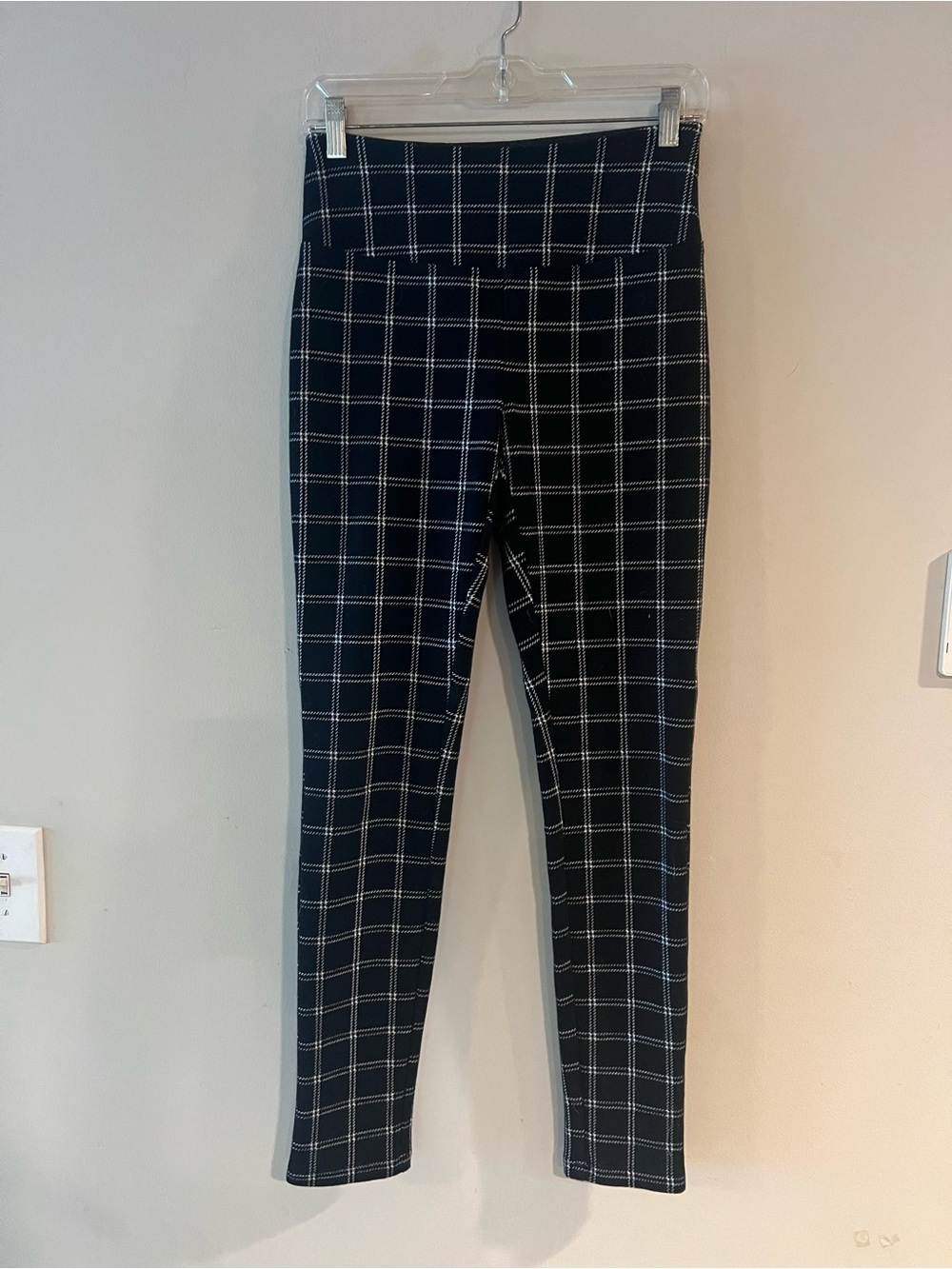 INC International Concepts Black & White Plaid High-Waist Leggings